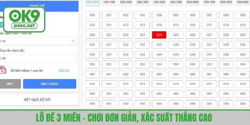 Lô đề 3 miền - chơi đơn giản, xác suất thắng cao 