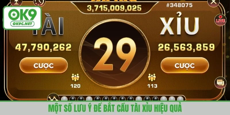 Một số lưu ý để bắt cầu tài xỉu hiệu quả