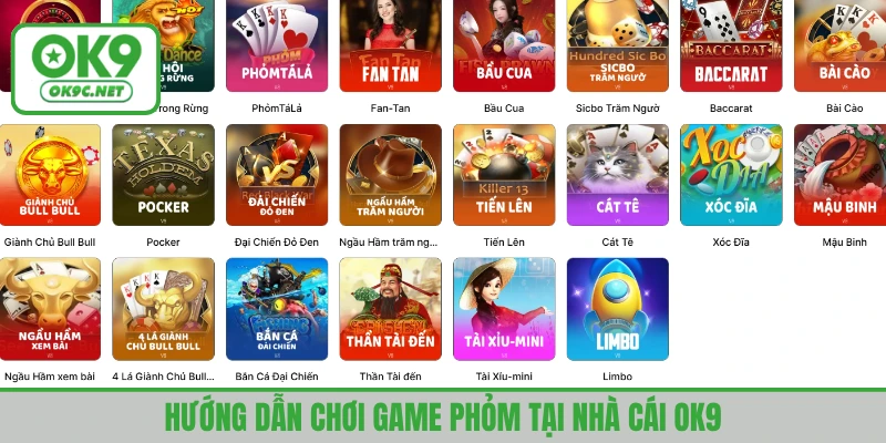 Tham gia cá cược game bài Phỏm tại nhà cái OK9 đơn giản