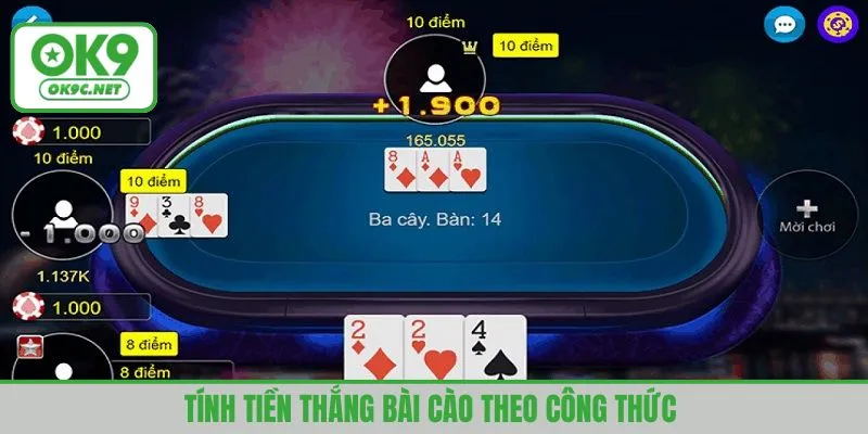 Tính tiền thắng bài cào theo công thức